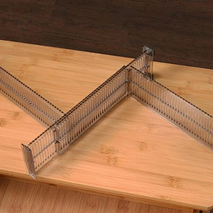 2pcs Strong Secure Hold Adjustable Drawer Divider Expandable Kitchen Adjustable Plastic Drawer Dividers