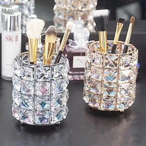 Crystal Makeup Brush Holder  Eyebrow Pen Pencil Storage Box Container Makeup Brush Organizer
