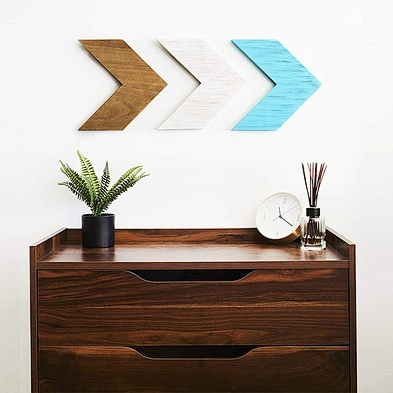 3 pieces Home Decor Rustic Colorful Arrow Wall Decor Wooden Chevron Wall Mounted Decorative Arrows