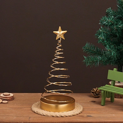 European-Style Wrought Iron Spiral Christmas Tree Lights Creative Home Desktop Christmas Decorations Ornaments