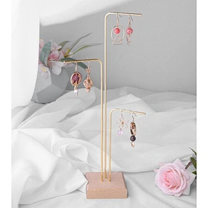Solid wood wrought iron earrings jewelry holder studs jewelry display stand rack