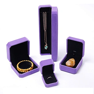 In stock colorful velvet jewelry box necklace ring bracelet jewelry packaging box