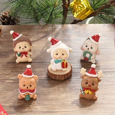 2020 Mini animal family christmas ornament creative resin crafts Christmas gifts christmas decoration ornament