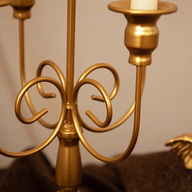 5-Candle Gold Metal Candle Stand Party Dinner Candelabra candlestick For Wedding Centerpiece