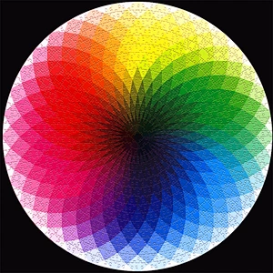 1000 pcs Colorful Rainbow Round Geometric Photo Puzzle Adult Kids DIY Educational Reduce Stress Toy Jigsaw Puzzle