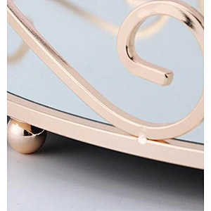 Home Decor Luxury Round Mirrored Perfume Serving Tray Gold Glass Mirror Tray For Vanity Dresser Bathroom