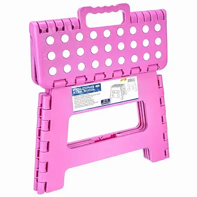 Outdoor Camping Foldable Stool, Portable Small Folding Chair, Plastic Folding Step Stool With Double Handle