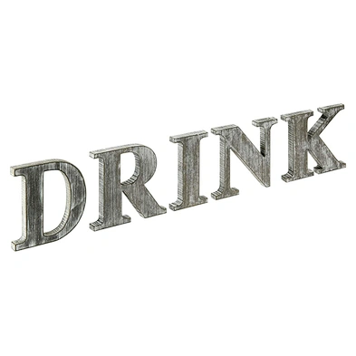 Home Decor Rustic Gray Whitewashed Wood Decorative Table Top Letter Sign