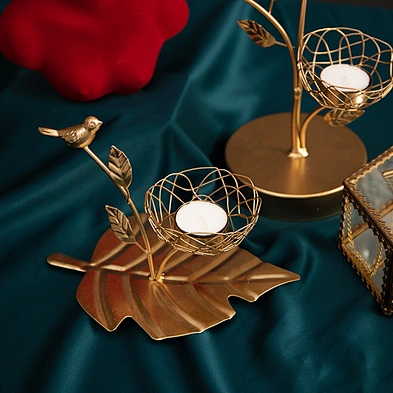 Iron Branches Bird Nest Shaped Tea Light Holder Metal Candle Holder For Wedding Decorations Parties or Everyday Home Decor