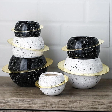 In Stock Gold Plated Iron Ceramic Flower Pot Star Ring Flower Pot Fleshy Ceramic Flower Pot