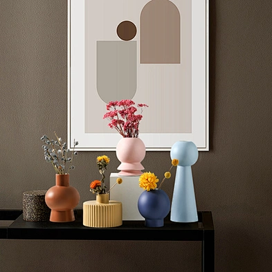 Home Decor Modern Morandi Color Style Small Ceramic Flower Vase