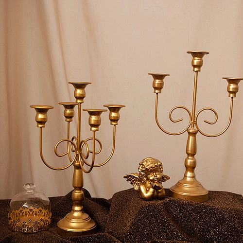 5-Candle Gold Metal Candle Stand Party Dinner Candelabra candlestick For Wedding Centerpiece