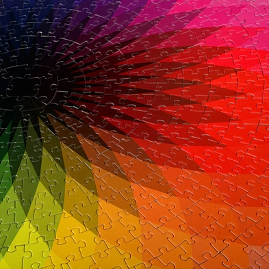 1000 pcs Colorful Rainbow Round Geometric Photo Puzzle Adult Kids DIY Educational Reduce Stress Toy Jigsaw Puzzle