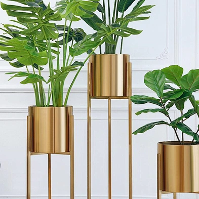 Home Decorative Metal Plant Stand  Modern Round Corner Flower Pot Rack indoor Metal Plant Stand