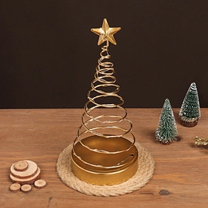 European-Style Wrought Iron Spiral Christmas Tree Lights Creative Home Desktop Christmas Decorations Ornaments