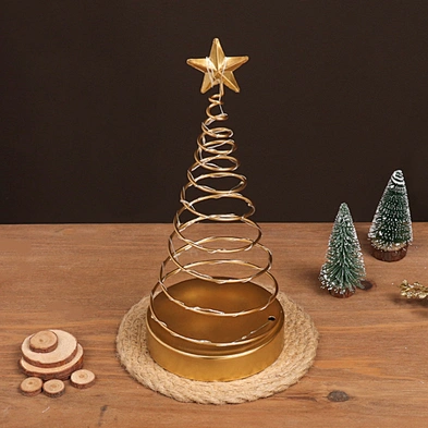 European-Style Wrought Iron Spiral Christmas Tree Lights Creative Home Desktop Christmas Decorations Ornaments