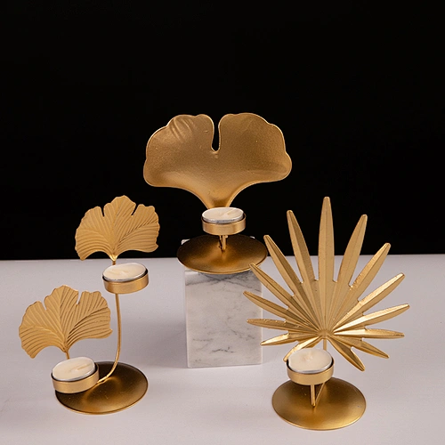 Cute Different Leaves Shaped Metal Tealight Candle Holder For Wedding Decorations Parties or Everyday Home Decor