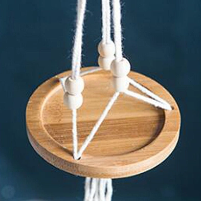 Indoor Outdoor Decor Colorful Ceramic Hanging Succulent Cactus Planter Pot With Cotton Rope Hanger