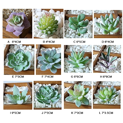 Factory 4-9 cm mini decorated plastic flowers Flower arrangement accessories artificial succulent plants