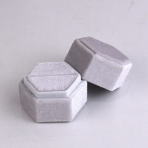 In stock vintage mini hexagon velvet jewellery ring box wedding ring box