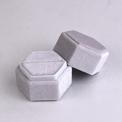 In stock vintage mini hexagon velvet jewellery ring box wedding ring box