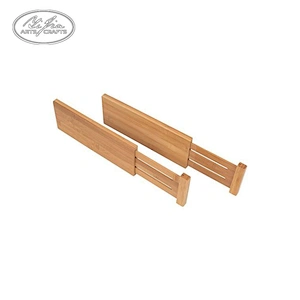 4PCS Expandable Drawer Dividers, Kitchen Drawer Organizer, Bamboo Drawer Divider Set