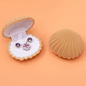 Customized Creative Colorful Shell Velvet Jewelry Boxes Stud Earrings necklace jewelry packing box removed Gift jewelry box