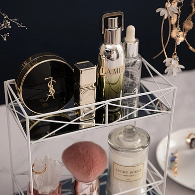 Iron Storage Shelf rack for Bathroom storage rack bathroom organizer Double Layer Cosmetic Shelf Storage basket