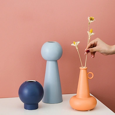 Home Decor Modern Morandi Color Style Small Ceramic Flower Vase