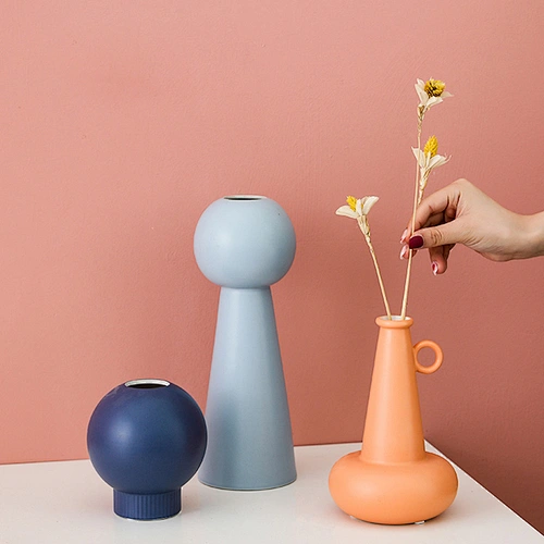 Home Decor Modern Morandi Color Style Small Ceramic Flower Vase