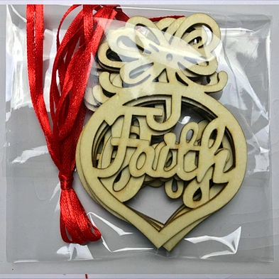 6Pcs DIY Wooden Ornament Xmas Tree Hanging Tags Pendant Decor Christmas Decorations