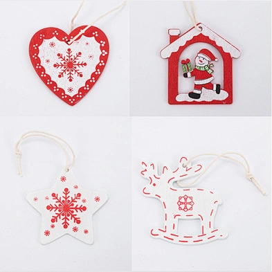 Christmas Decorations Wooden Hollow Christmas Tree Small Wooden Bell Pendant Christmas gifts