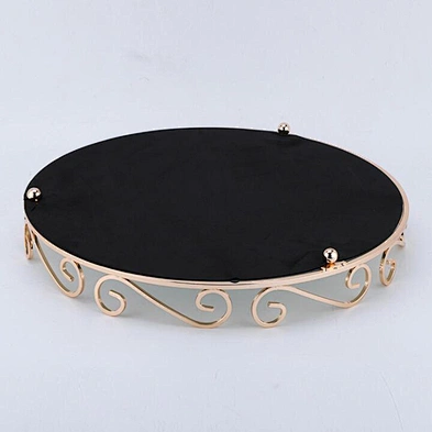Home Decor Luxury Round Mirrored Perfume Serving Tray Gold Glass Mirror Tray For Vanity Dresser Bathroom
