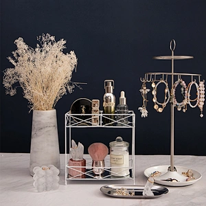 Iron Storage Shelf rack for Bathroom storage rack bathroom organizer Double Layer Cosmetic Shelf Storage basket