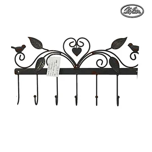 Decorative wall mounted hook rack hat hanger gold metal wall display rack