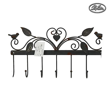 Decorative wall mounted hook rack hat hanger gold metal wall display rack