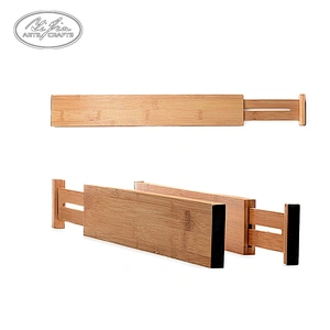 4PCS Expandable Drawer Dividers, Kitchen Drawer Organizer, Bamboo Drawer Divider Set