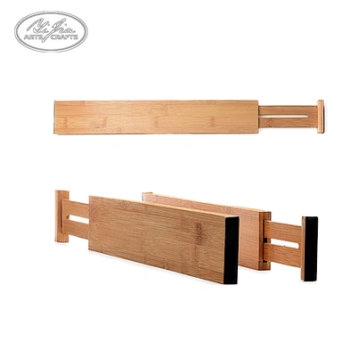 4PCS Expandable Drawer Dividers, Kitchen Drawer Organizer, Bamboo Drawer Divider Set