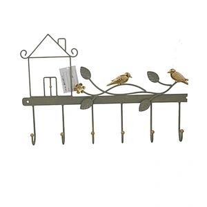 Decorative wall mounted hook rack hat hanger gold metal wall display rack