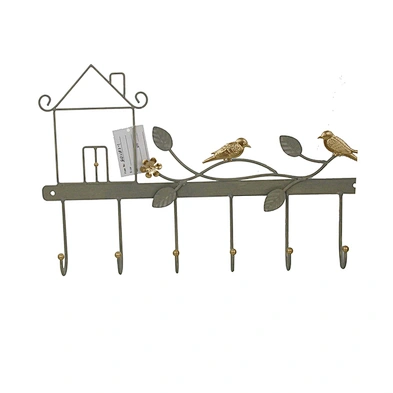 Decorative wall mounted hook rack hat hanger gold metal wall display rack
