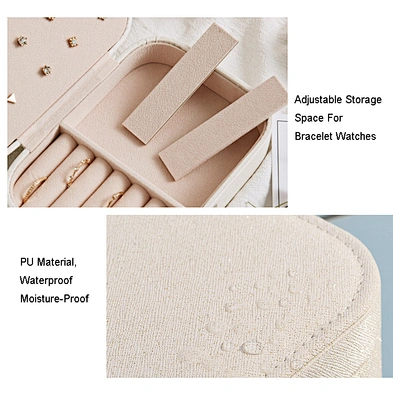 PU Leather Jewelry Box Organizer Travel Jewelry Case Rings Earring Necklace travel jewelry organizer box