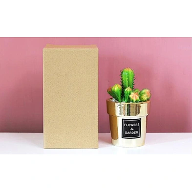 Wholesale home decoration simulation plant ceramic gold-plated cactus Potted plants