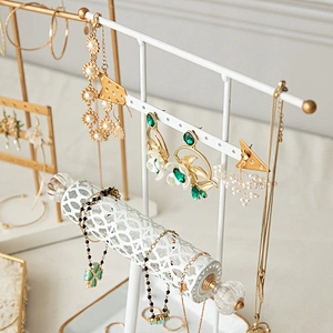 Customized 3-Tier Metal Jewelry Display Necklace Earring Holder T Shaped Jewelry Organizer