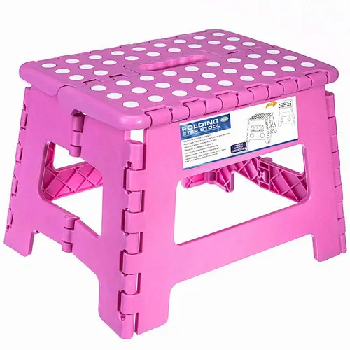 Outdoor Camping Foldable Stool, Portable Small Folding Chair, Plastic Folding Step Stool With Double Handle