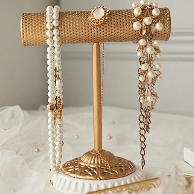 Customized 3-Tier Metal Jewelry Display Necklace Earring Holder T Shaped Jewelry Organizer