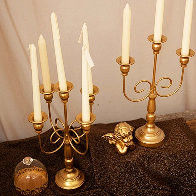 5-Candle Gold Metal Candle Stand Party Dinner Candelabra candlestick For Wedding Centerpiece