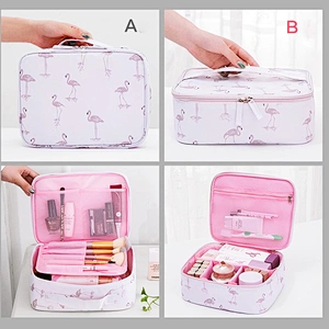 Custom Printed Oxford Cosmetic Bag Lady Durable Waterproof Travel Makeup Bag
