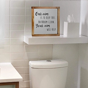 Customized  Rustic Home Decor Funny Modern Farmhouse Decor Sign Cute Guest Bathroom Decor Wall Art