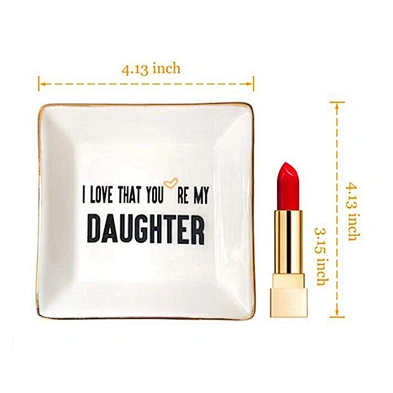Ceramic Ring Dish Tray Decorative Ceramic Square Trinket Jewelry Holder Dish