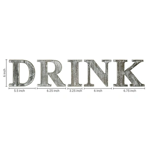 Home Decor Rustic Gray Whitewashed Wood Decorative Table Top Letter Sign